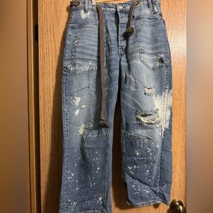 We The Free Distressed Barrel Jeans